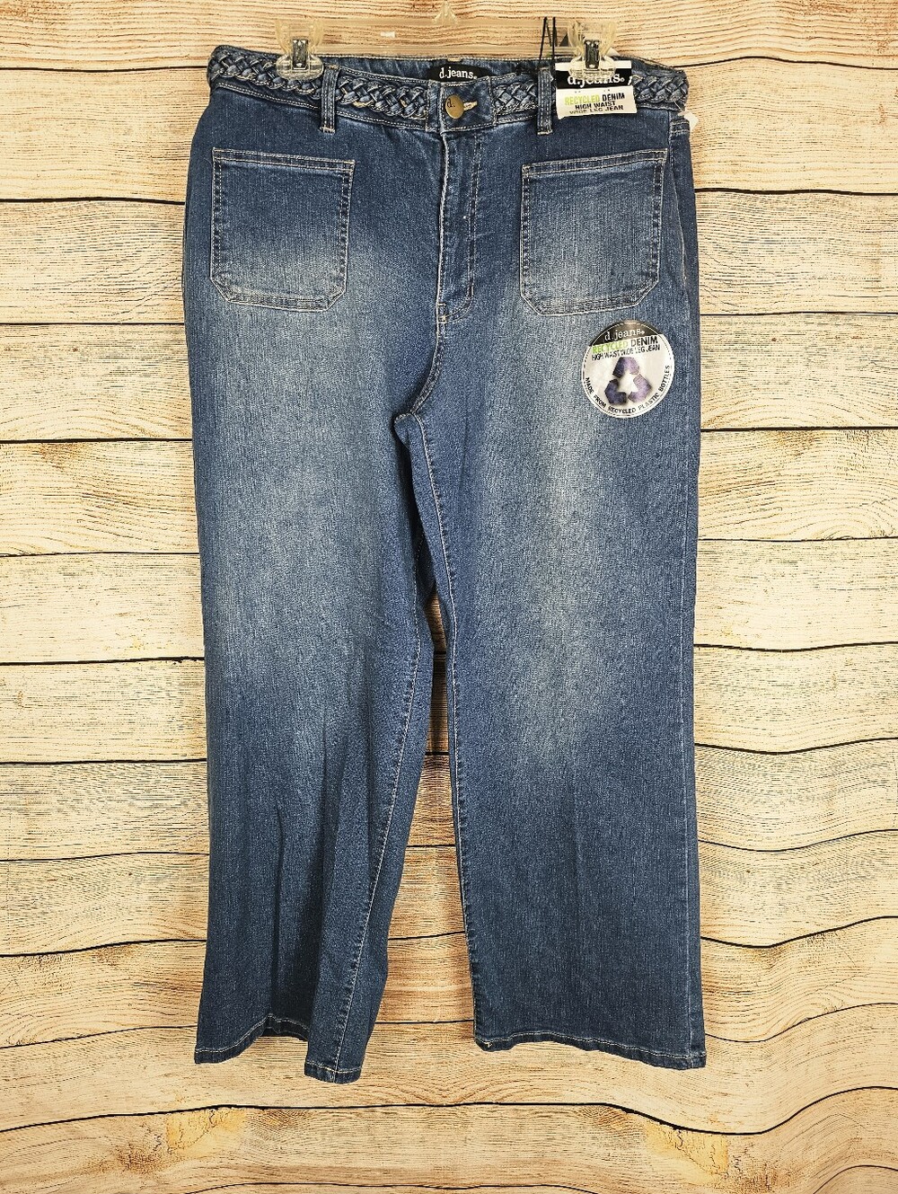 d.jeans NWT Recycled Denim High Waist Wide Leg Jeans Size 14